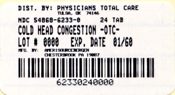 Cold Head Congestion Package Label