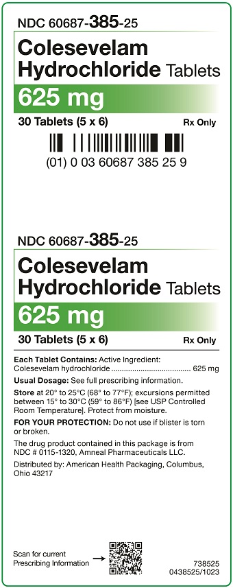 625 mg Colesevelam HCl Tablets Carton