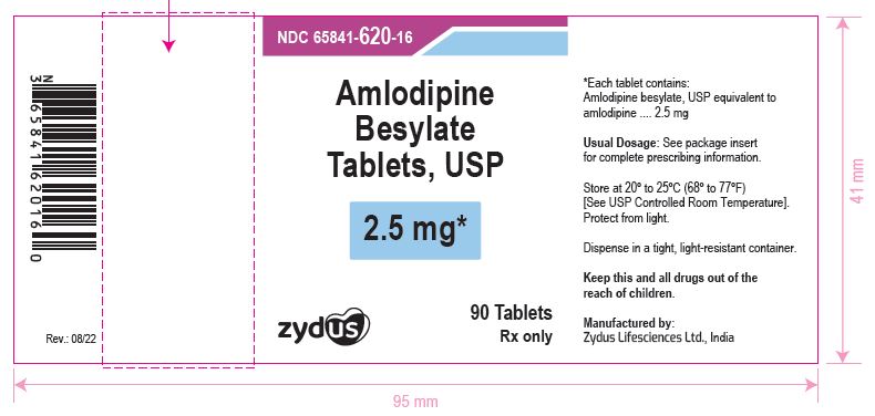 Amlodipine Besylate Tablets USP, 2.5 mg