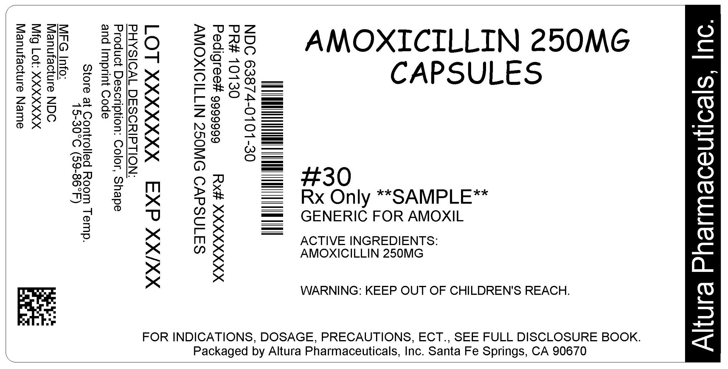 Amoxicillin Capsules, USP 250 mg