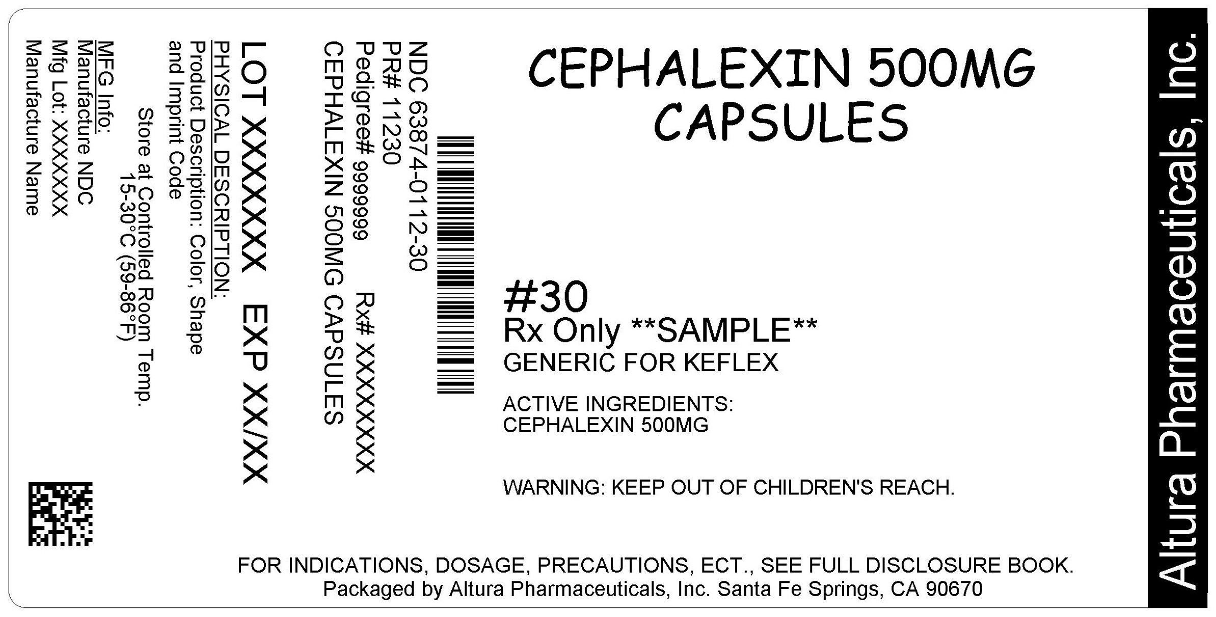 Cephalexin Capsules, USP 500 mg