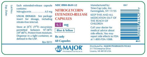 Nitroglycerin 6.5 mg ER Caps