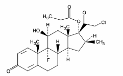Chemical structure of clobetasol propionate