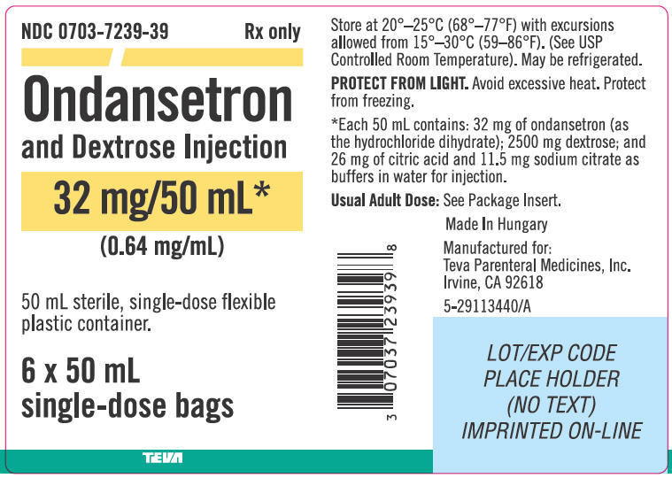 Ondansetron and Dextrose Injection 32 mg/50 mL, 6 X 50 mL Single-Dose Bag Label