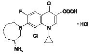Besifloxacin hydrochloride (structural formula)