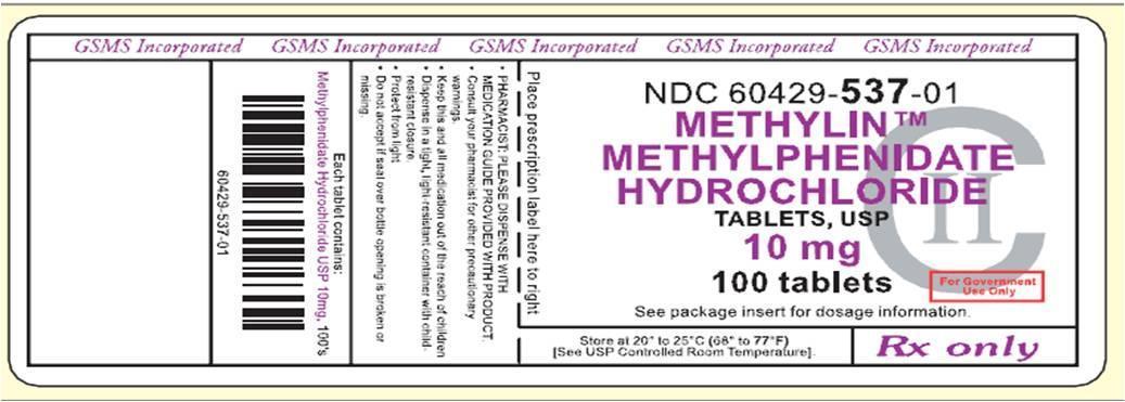GSMS Label Graphic Methylphenidate 10 mg