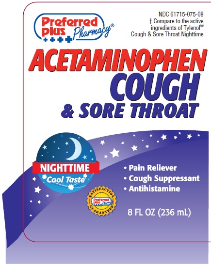 Cough And Sore Throat Nighttime | Acetaminophen, Dextromethorphan Hbr, Doxylamine Succinate Liquid while Breastfeeding