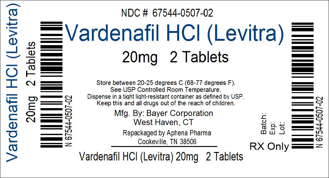 Vardenafil HCl (Levitra) 20mg Tablets