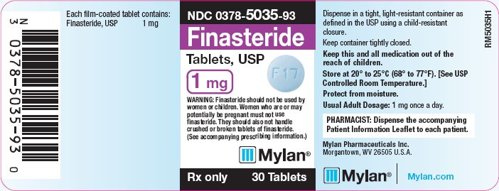 Finasteride Tablets 1 mg Bottle Label