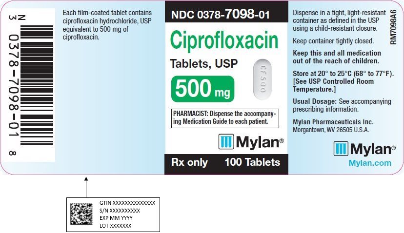 Ciprofloxacin Tablets, USP 500 mg Bottle Label