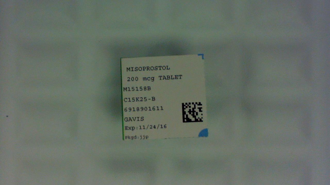 Misoprostol 200 mcg tablet label