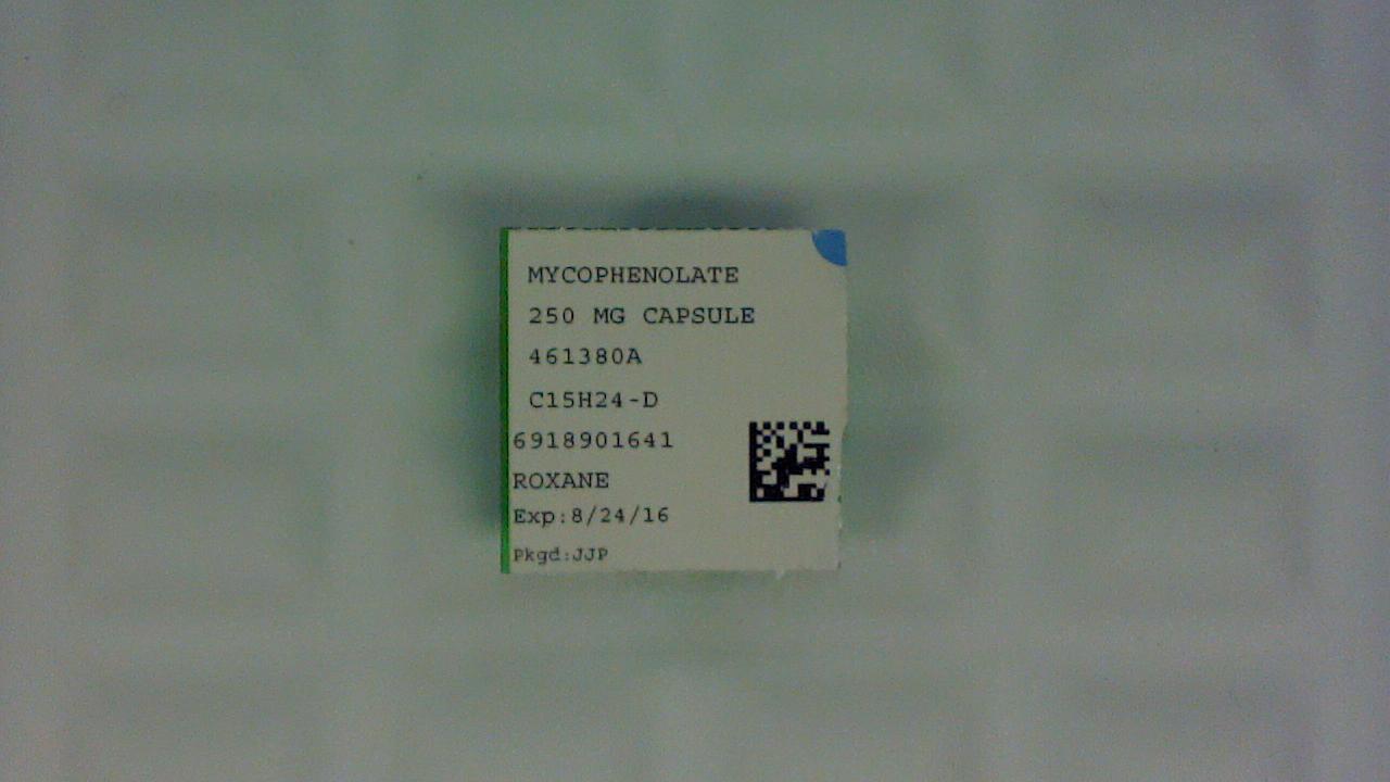 Mycophenolate 250 mg capsule label
