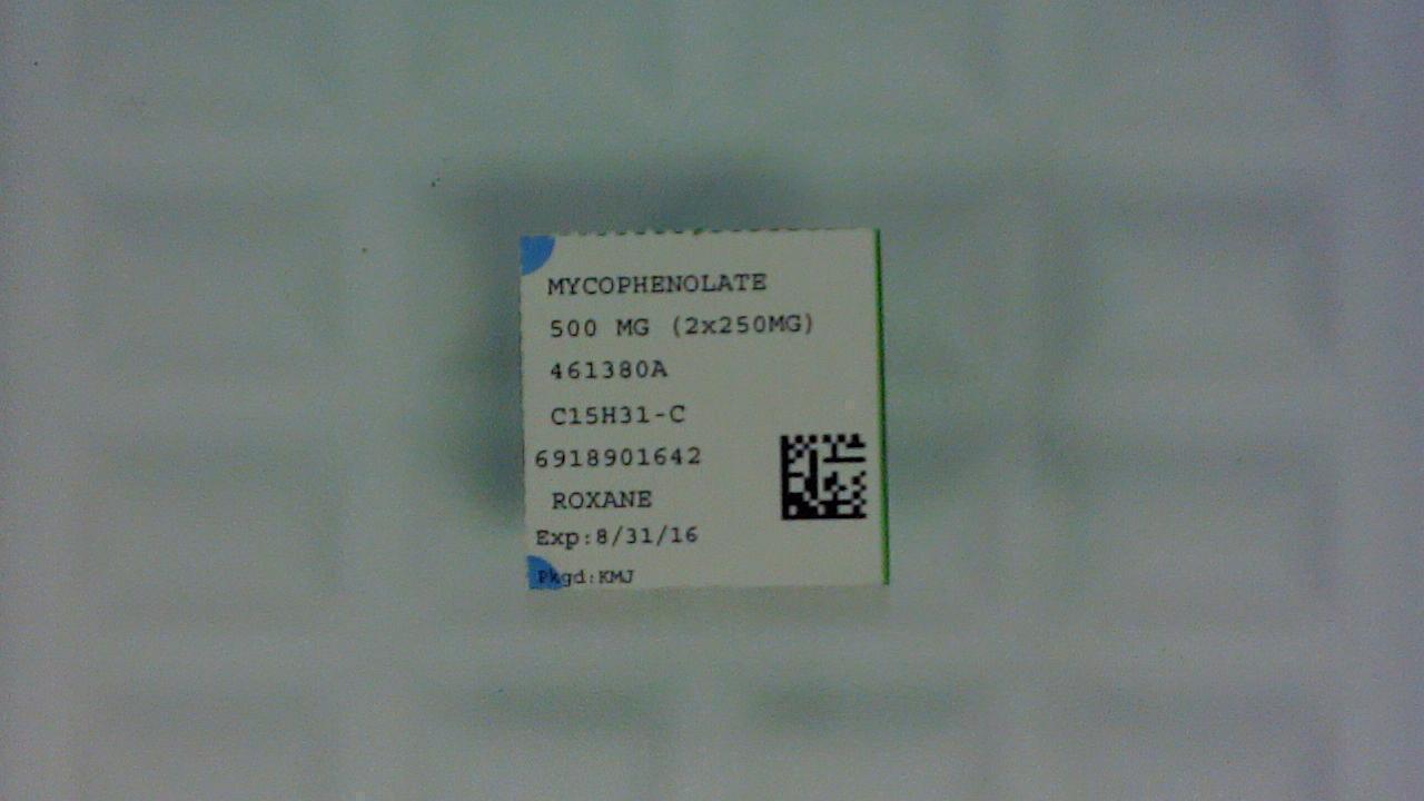 Mycophenolate 500mg UD pack label