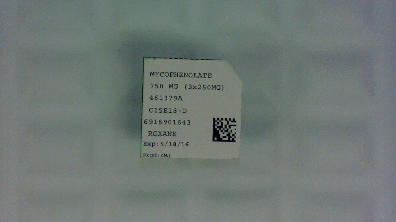 Mycophenolate 750 mg UD pack label