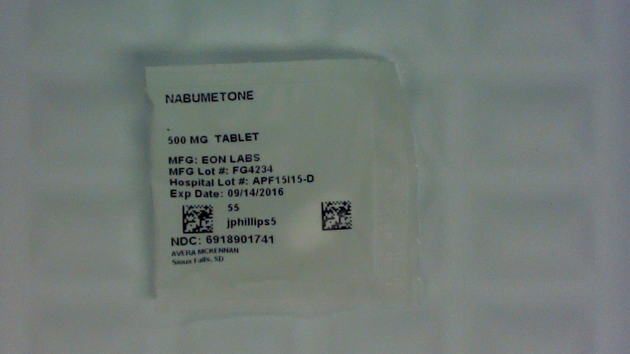 Nabumetone 500 mg tablet label