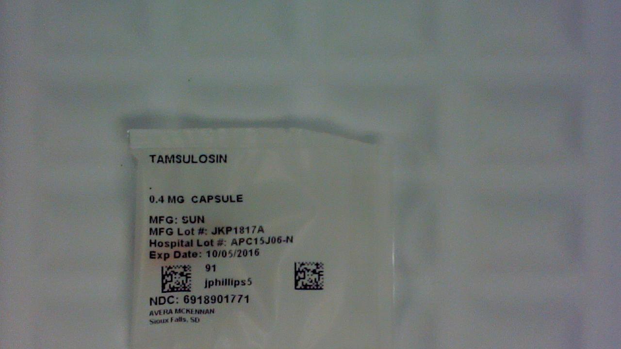 tamsulosin 0.4 mg capsule label