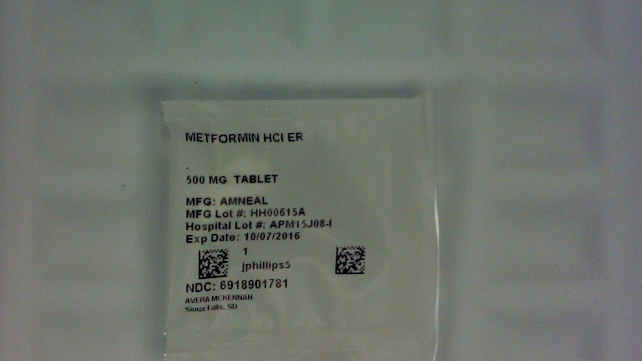 Metformin ER 500 mg tablet label
