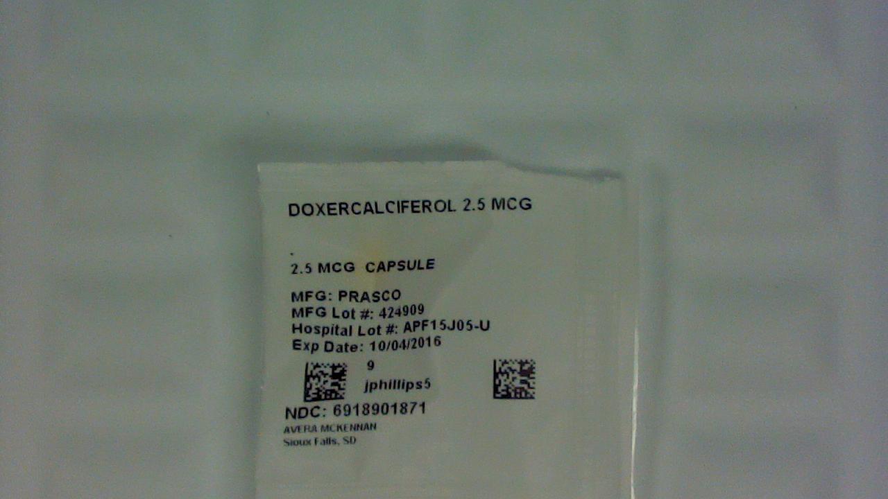 Doxercalciferol 2.5 mcg capsule label