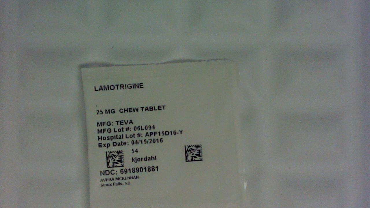 Lamotrigine 25 mg chewable tablet label