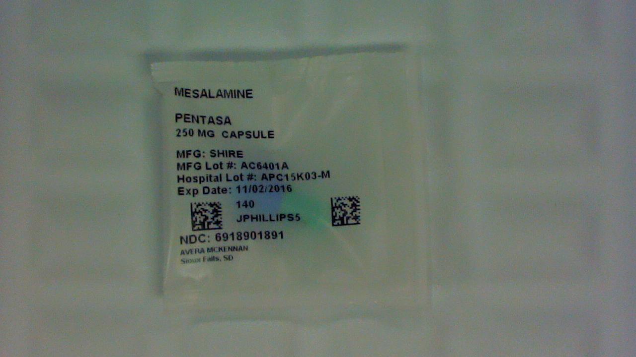 Mesalamine CR 250 mg capsule label