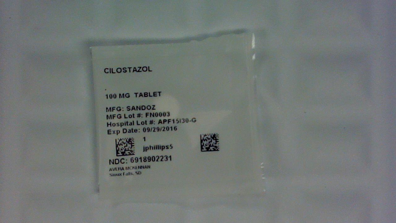 Cilostazol 100 mg tablet label