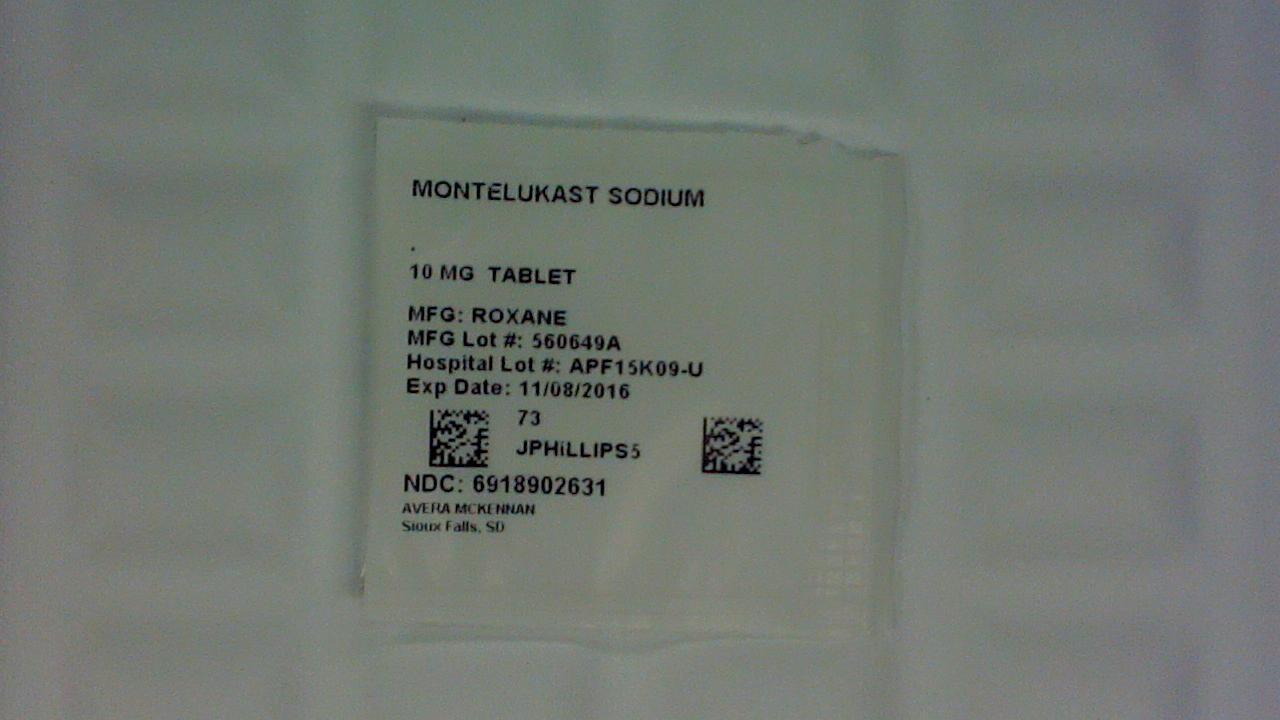 Montelukast 10 mg tablet label