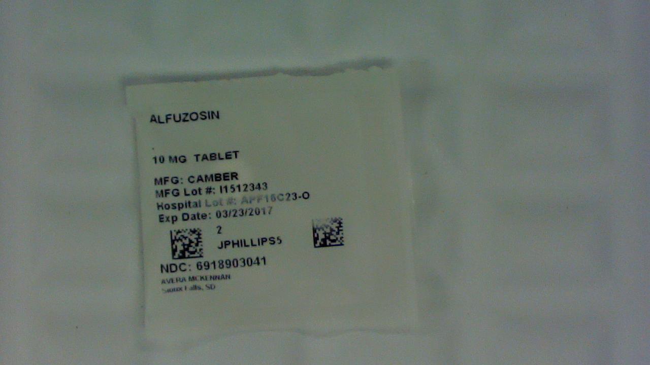 Alfuzosin 10 mg tablet