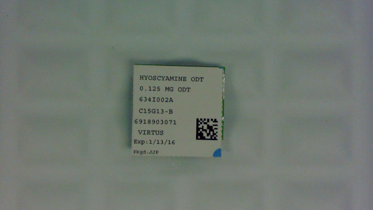 Hyoscyamine Sulfate 0.125 mg ODT label
