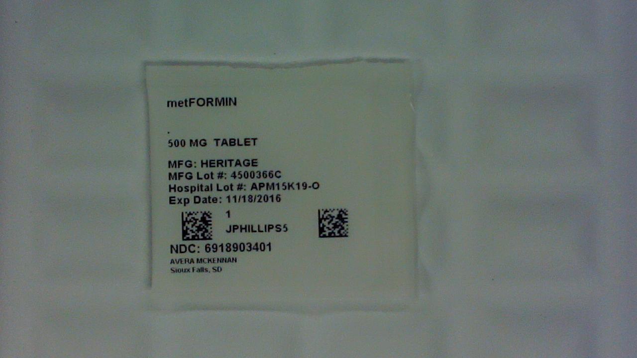 Metformin 500 mg tablet label