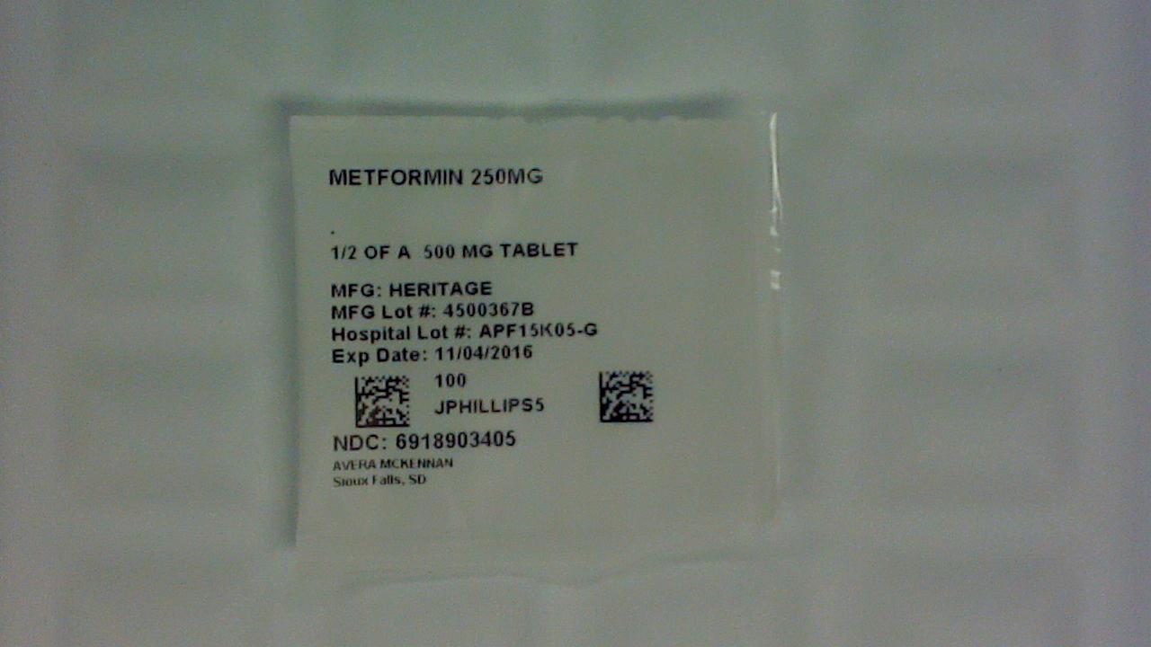 Metformin 250 mg 1/2 tablet label