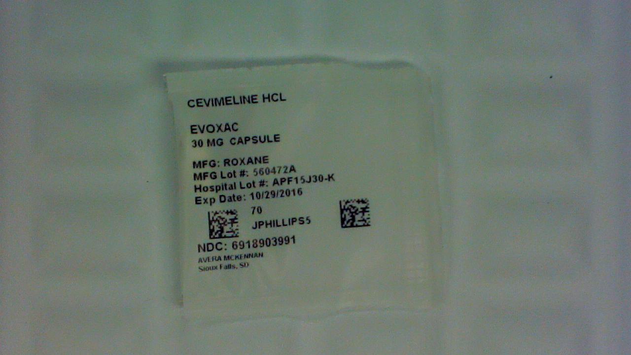 Cevimeline 30 mg capsule label