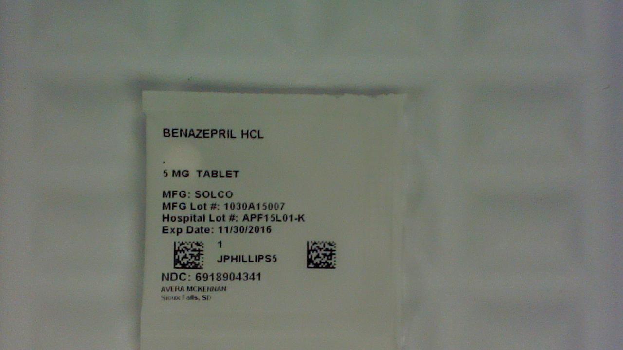 Benazepril HCl Tablets USP 5 mg