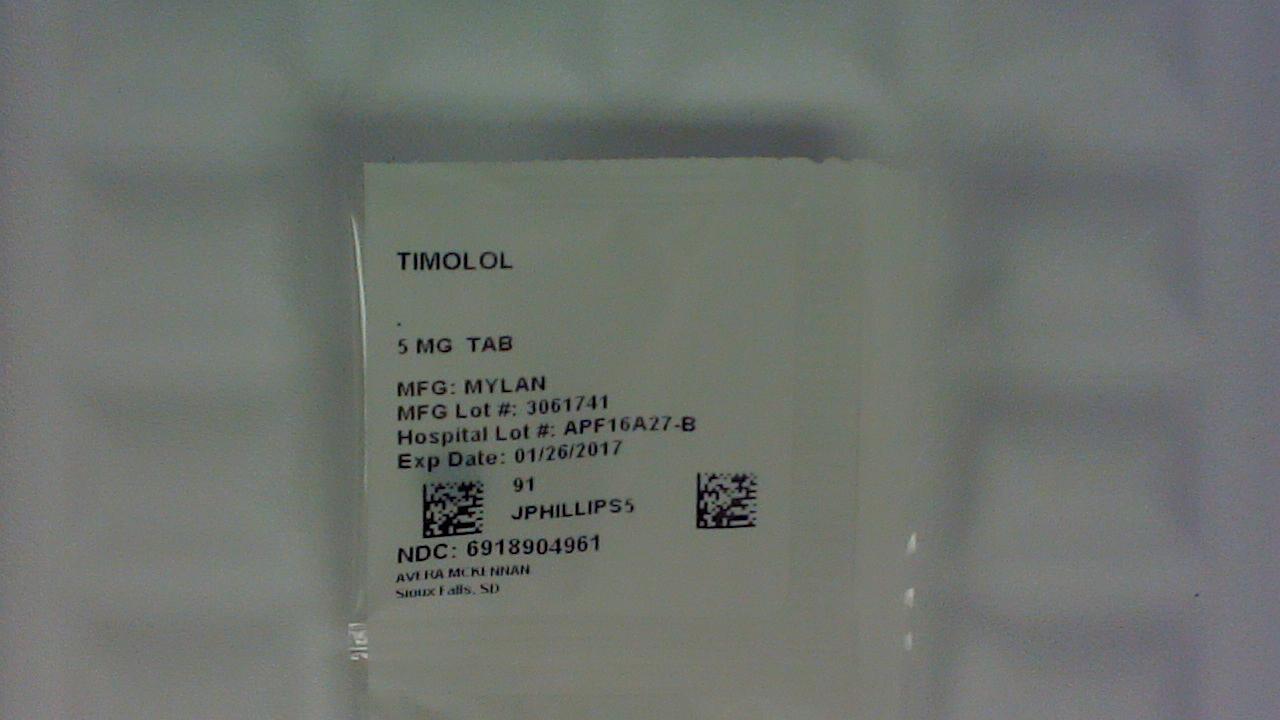 Timolol Maleate 5 mg tablets