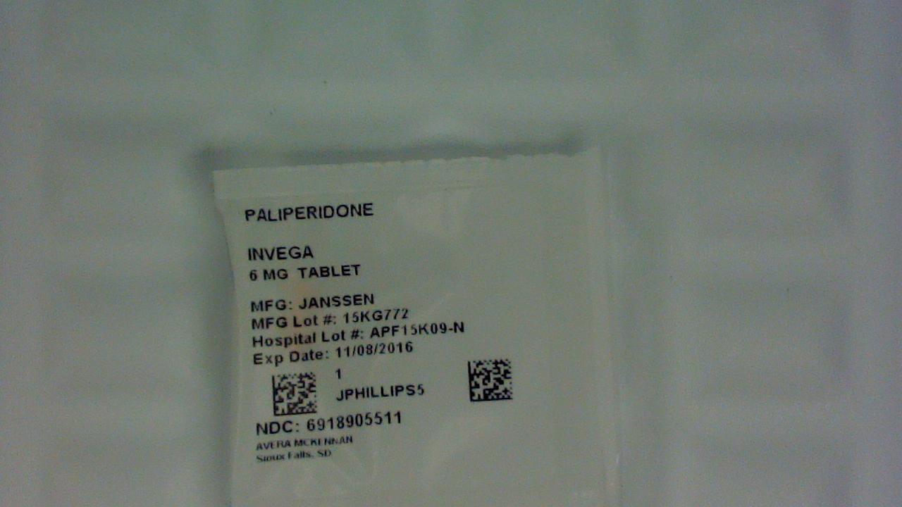 Paliperidone ER 6 mg tablet label