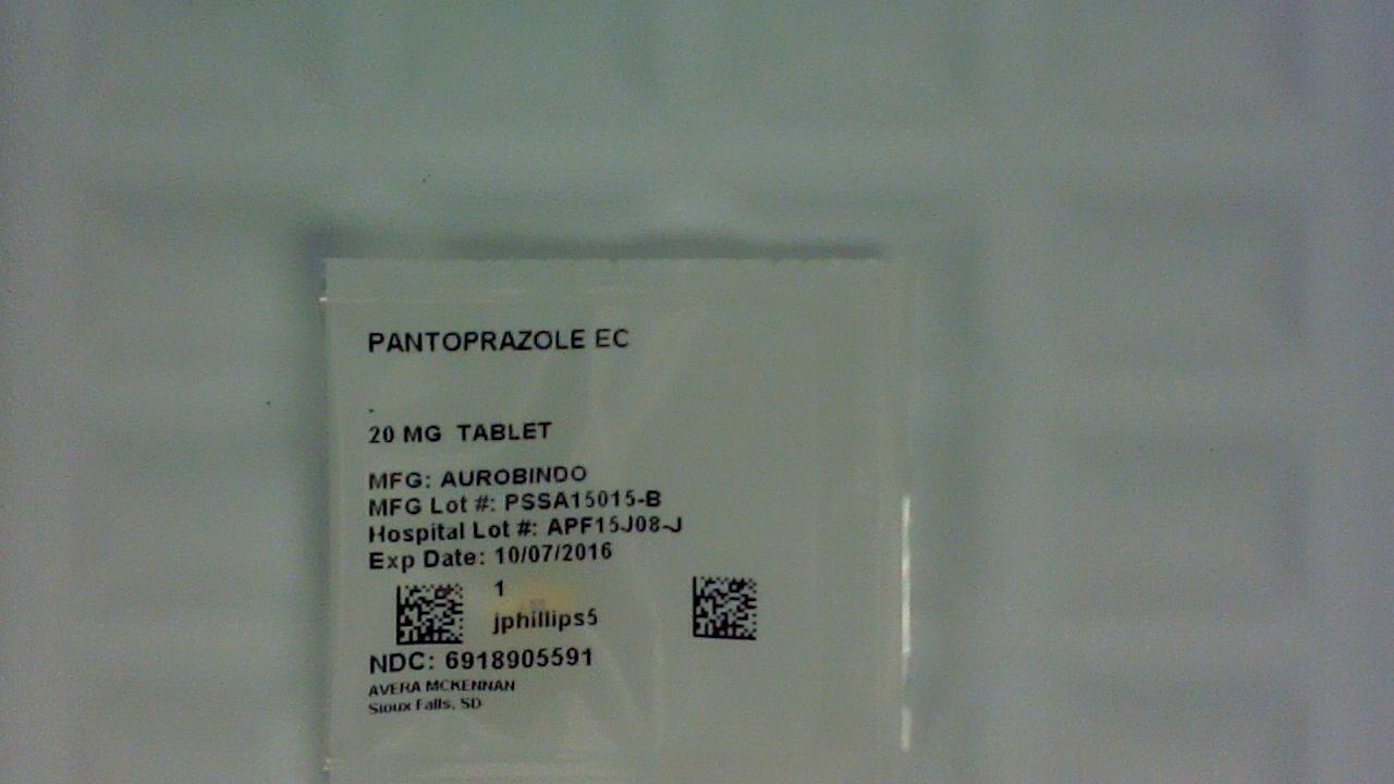 Pantoprazole 20 mg tablet label