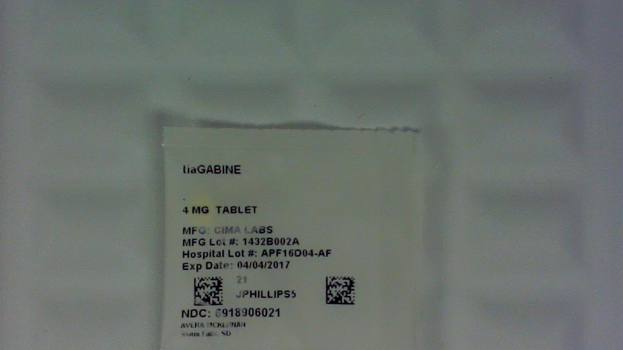 Tiagabine 4 mg tablet