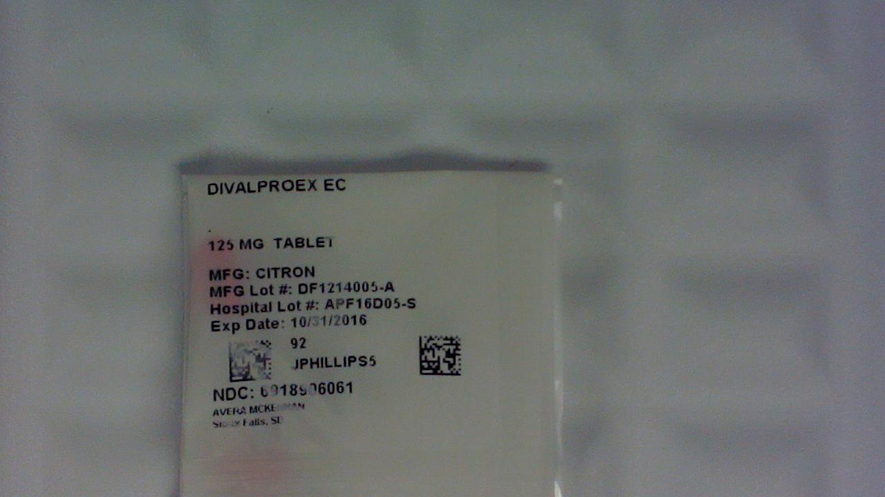 Divalproex EC 125 mg tablet