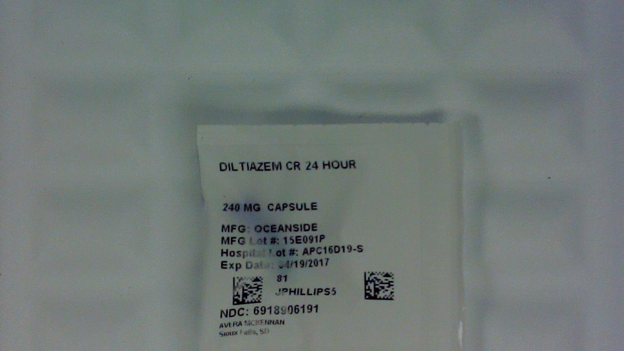 Diltiazem CR 240 mg capsule
