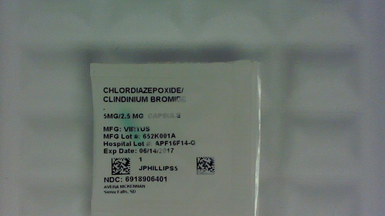 Chlordiazepoxide/Clindinium 5/2.5 mg capsule