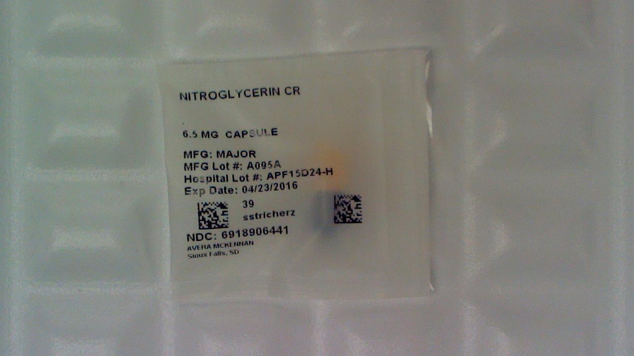 Nitroglycerin ER 6.5 mg capsule