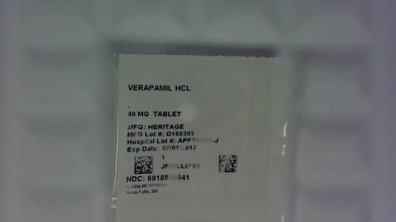 Verapamil 40 mg tablet