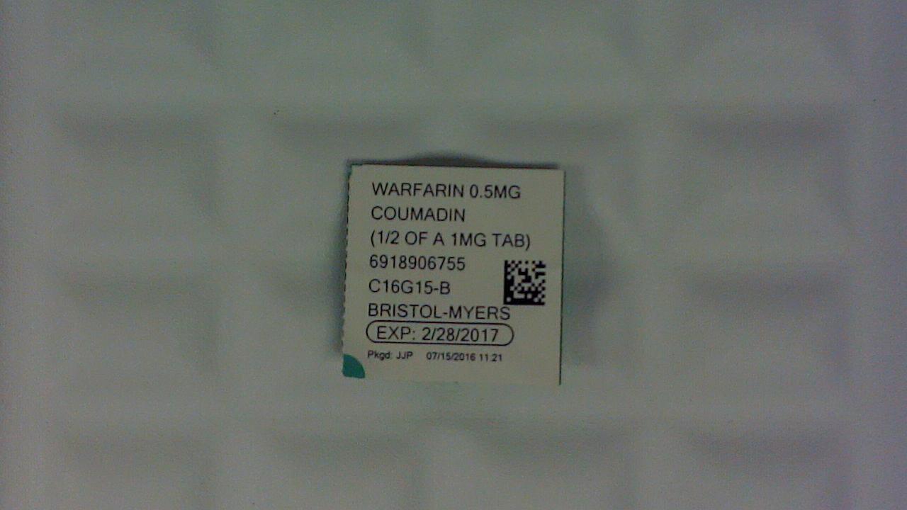 Warfarin 0.5 mg half tablet