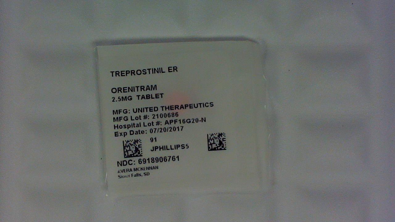 Treprostinil ER 2.5 mg tablet