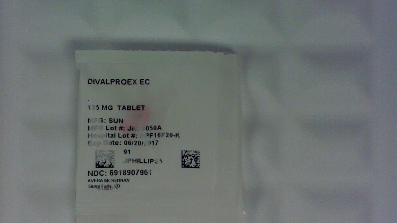 Divalproex EC 125 mg tablet