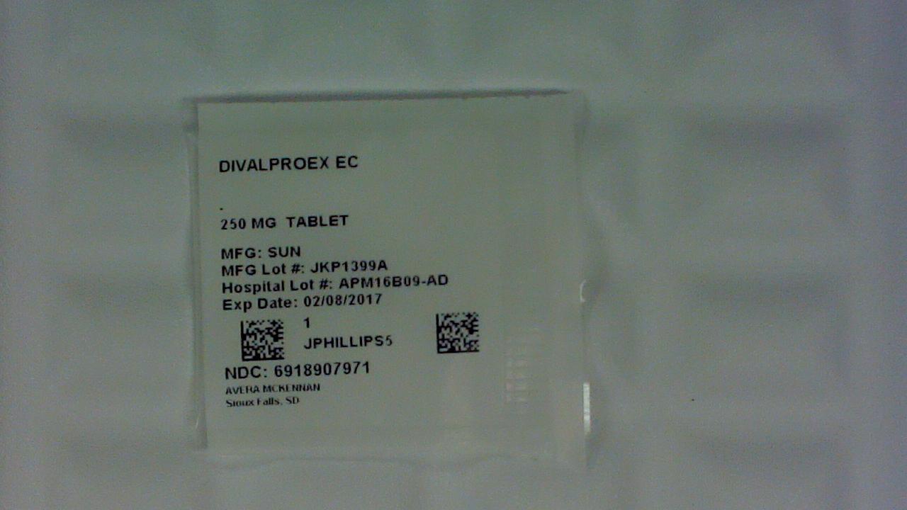 Divalproex EC 250 mg tablet