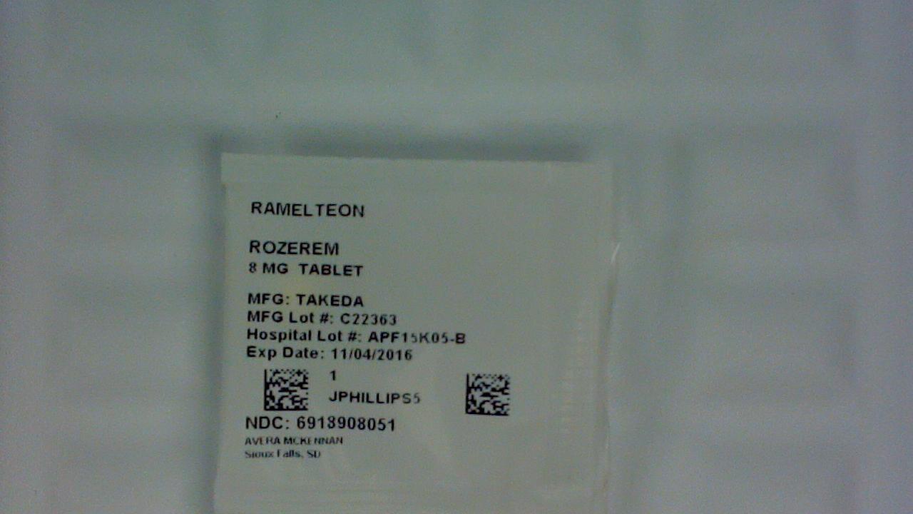 Ramelteon 8 mg tablet label