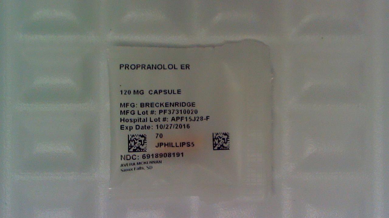 Propranolol ER 120 mg capsule