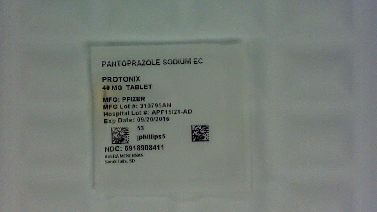 Pantoprazole sodium EC 40 mg tablet label