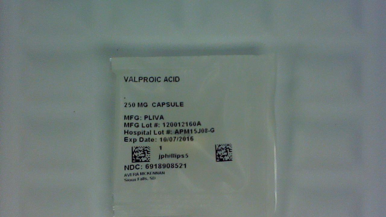 Valproic Acid 250 mg capsule label