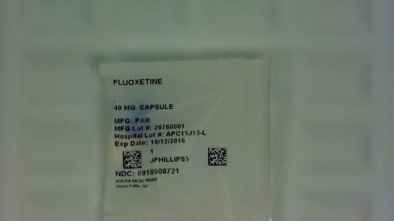 Fluoxetine 40 mg capsule label